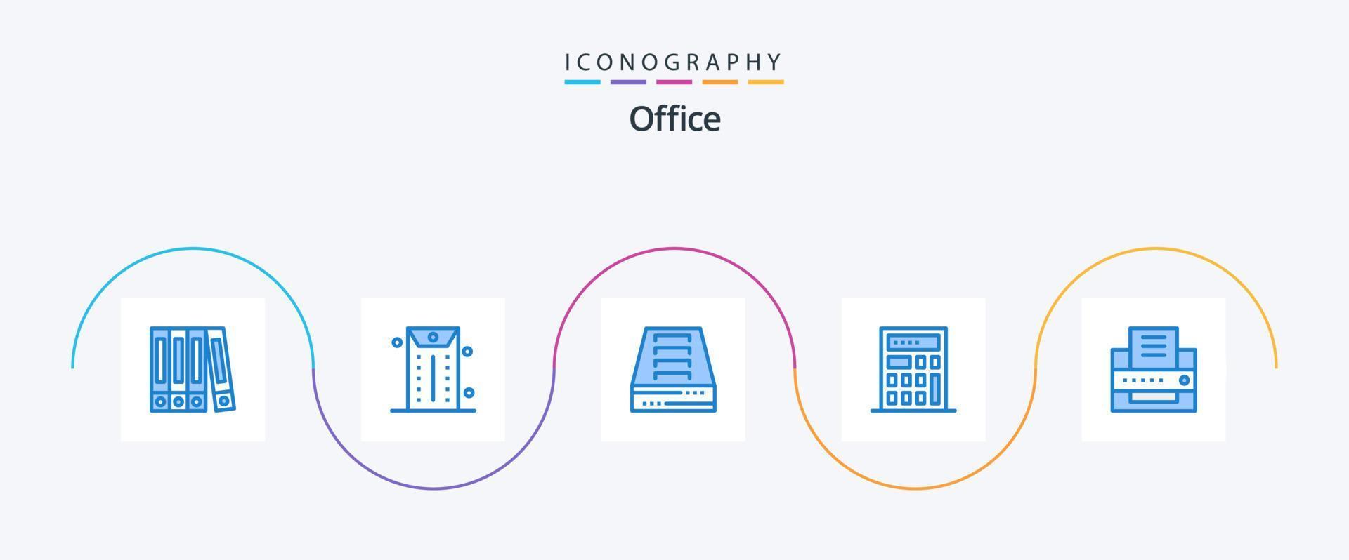 Office Blue 5 Icon Pack Including . office. office vector