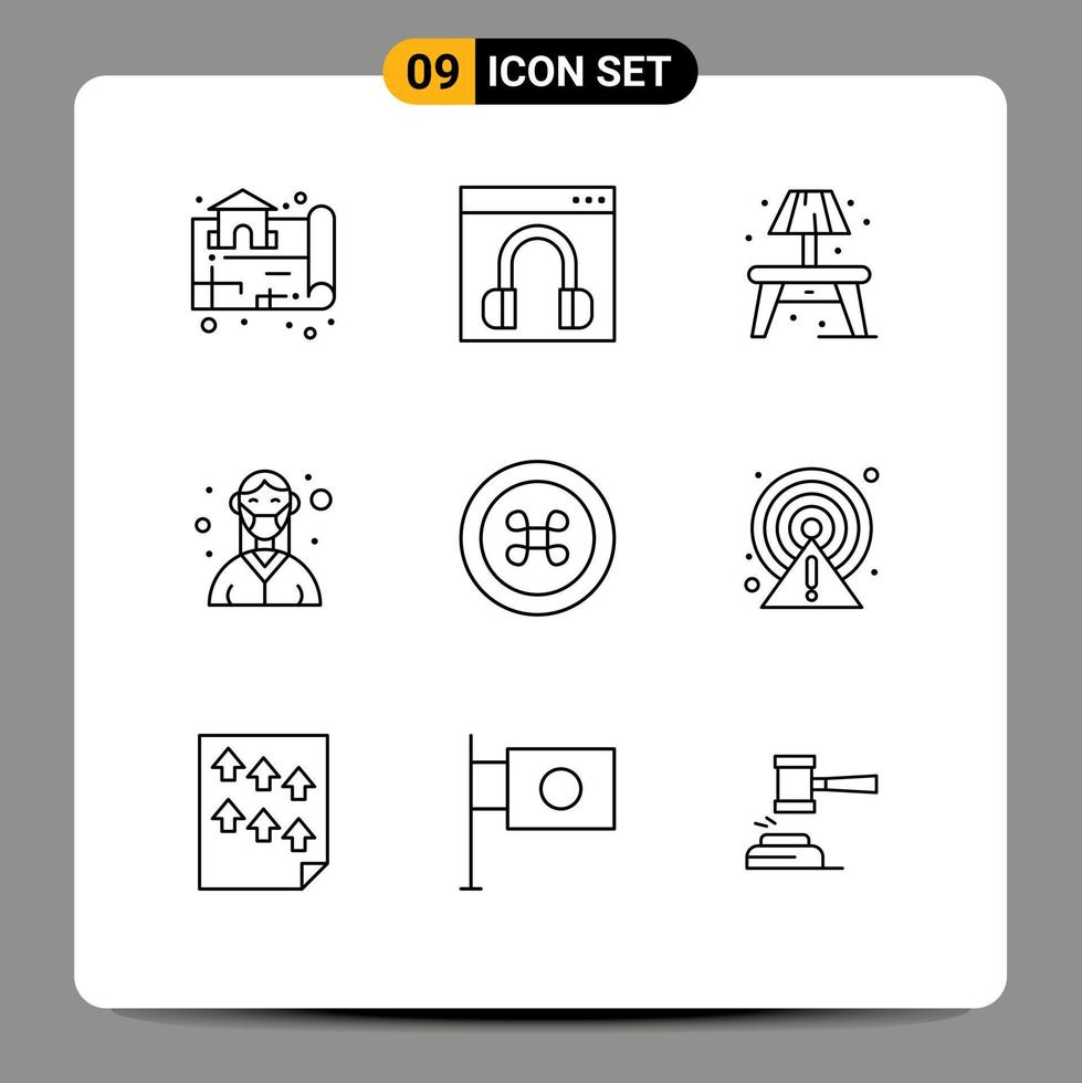 9 Creative Icons Modern Signs and Symbols of food medical online mask doctor Editable Vector Design Elements
