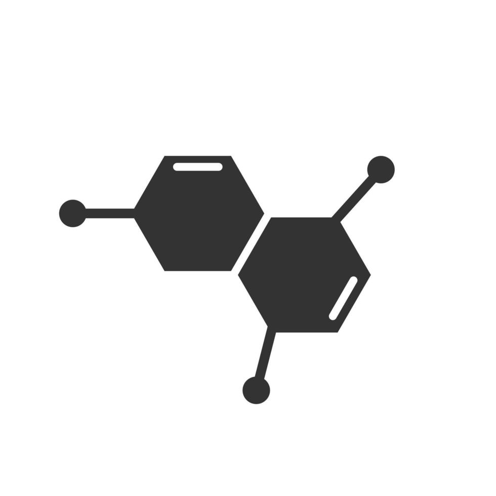 icono de ciencia en estilo plano. Ilustración de vector de células de ADN sobre fondo blanco aislado. concepto de negocio de evolución de moléculas.