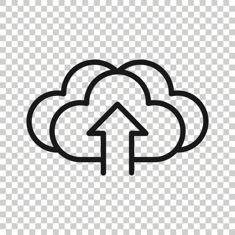 Digital service icon in flat style. Network cloud vector illustration on white isolated background. Computer technology business concept.