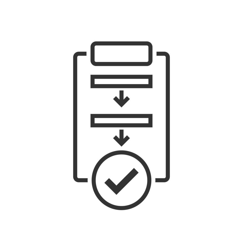 Procedure list icon in flat style. Document project vector illustration ...