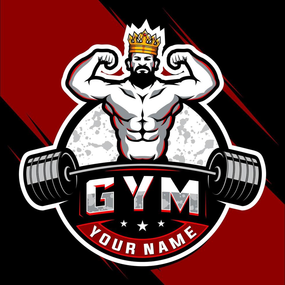 King bodybuilding and gym logo vector