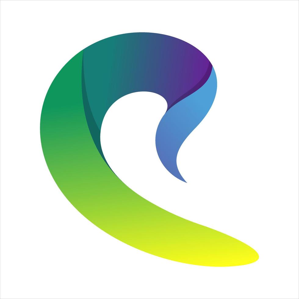 Blue green gradient abstract illustration logo vector