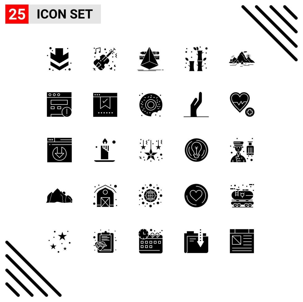 conjunto de 25 iconos modernos de la interfaz de usuario símbolos signos para la celebración del diseñador de la naturaleza del paisaje elementos de diseño vectorial editables de china vector