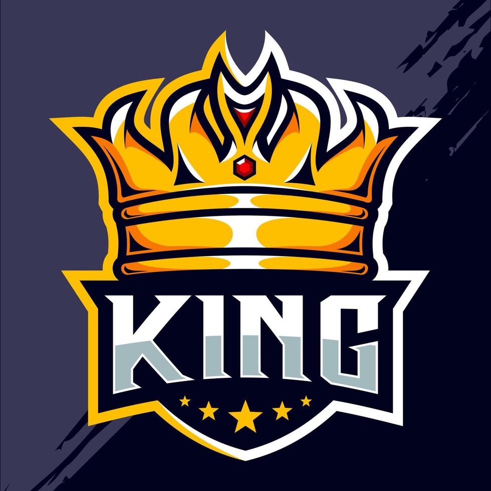 King crown esport logo design vector