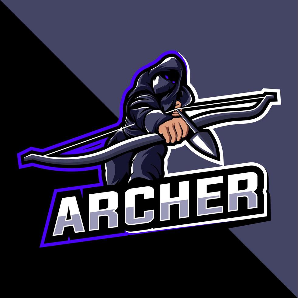 Archer green esport mascot logo vector