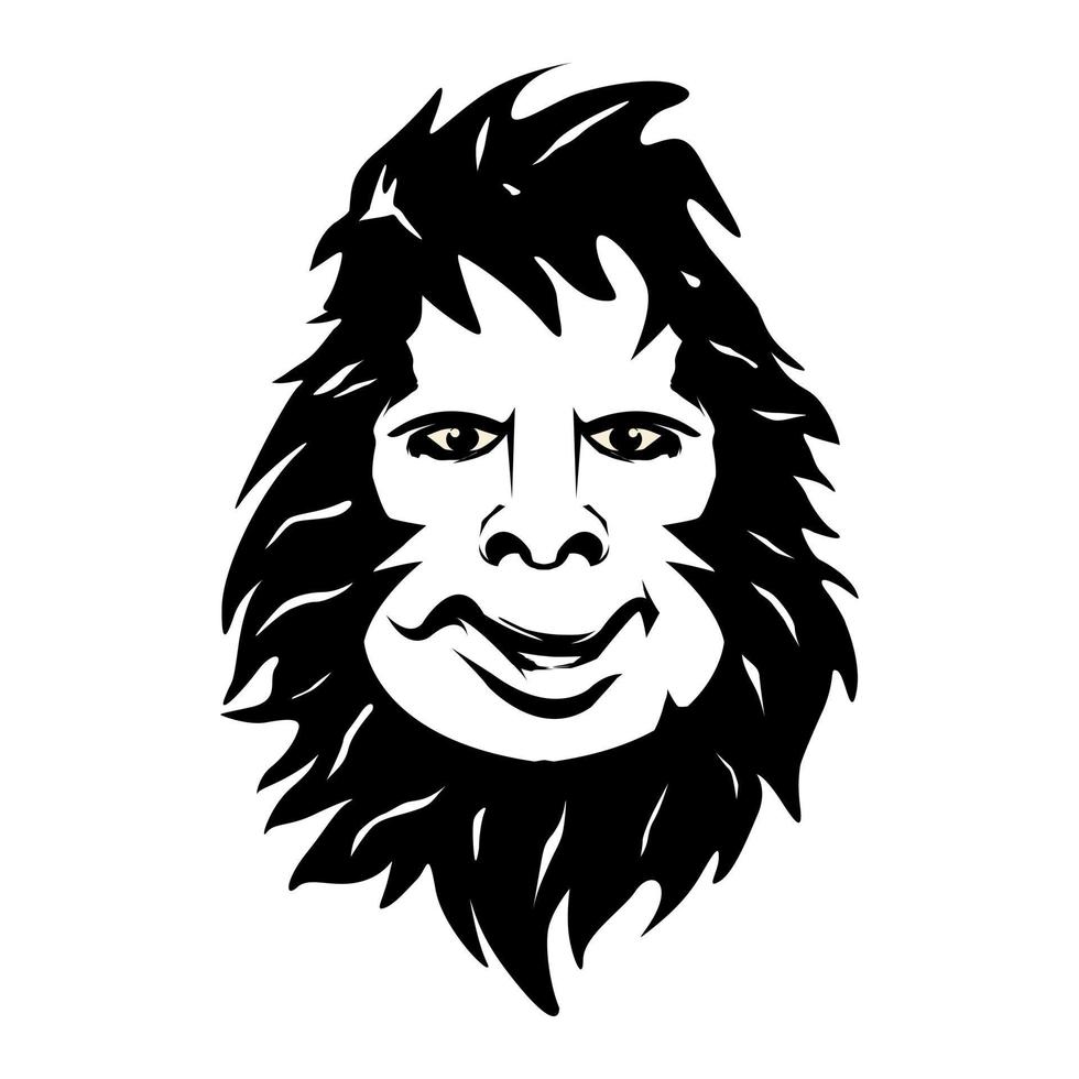 Female gorilla head silhouette simple logo vector