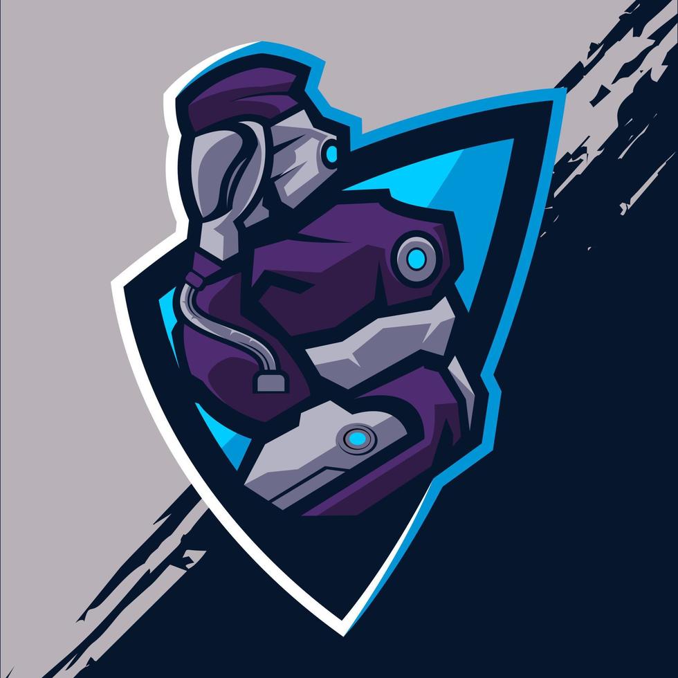 Robot esport logo design team vector