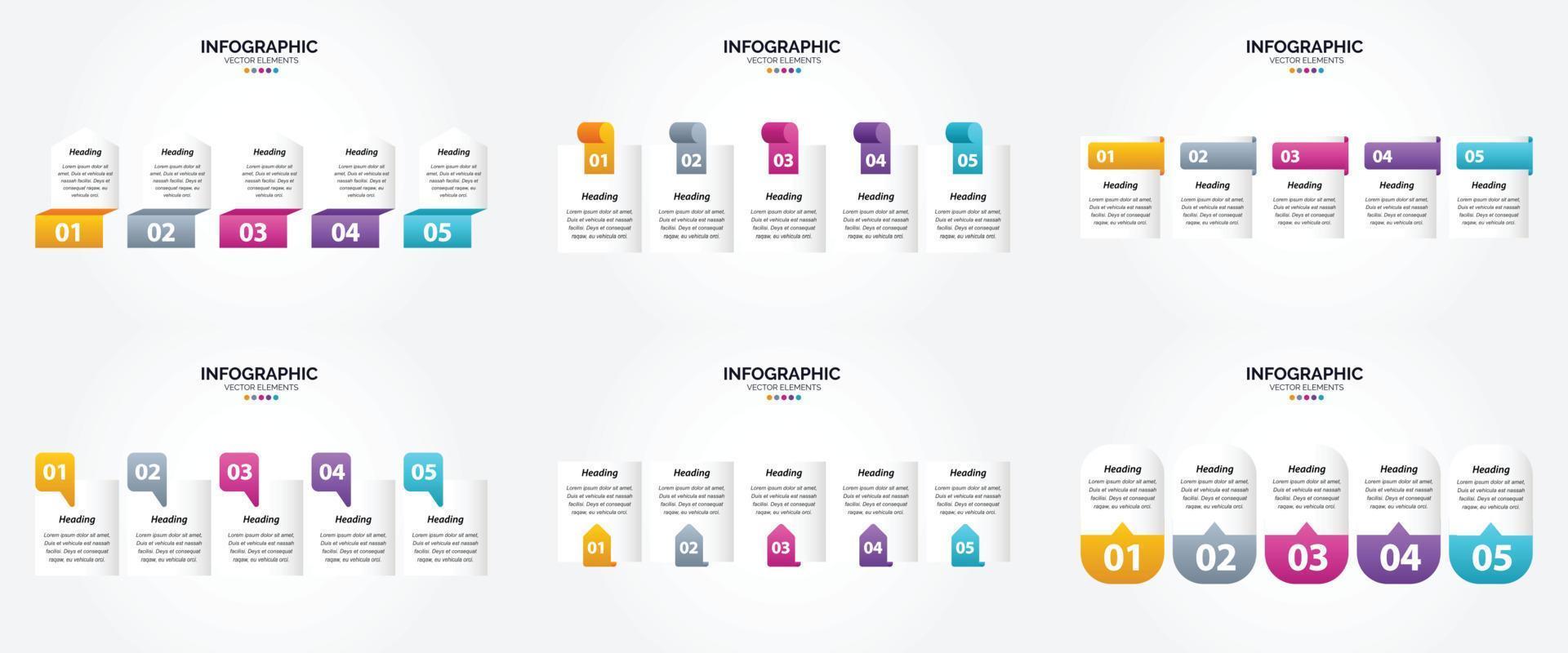 ilustración vectorial infografía conjunto de diseño plano para folleto publicitario y revista vector