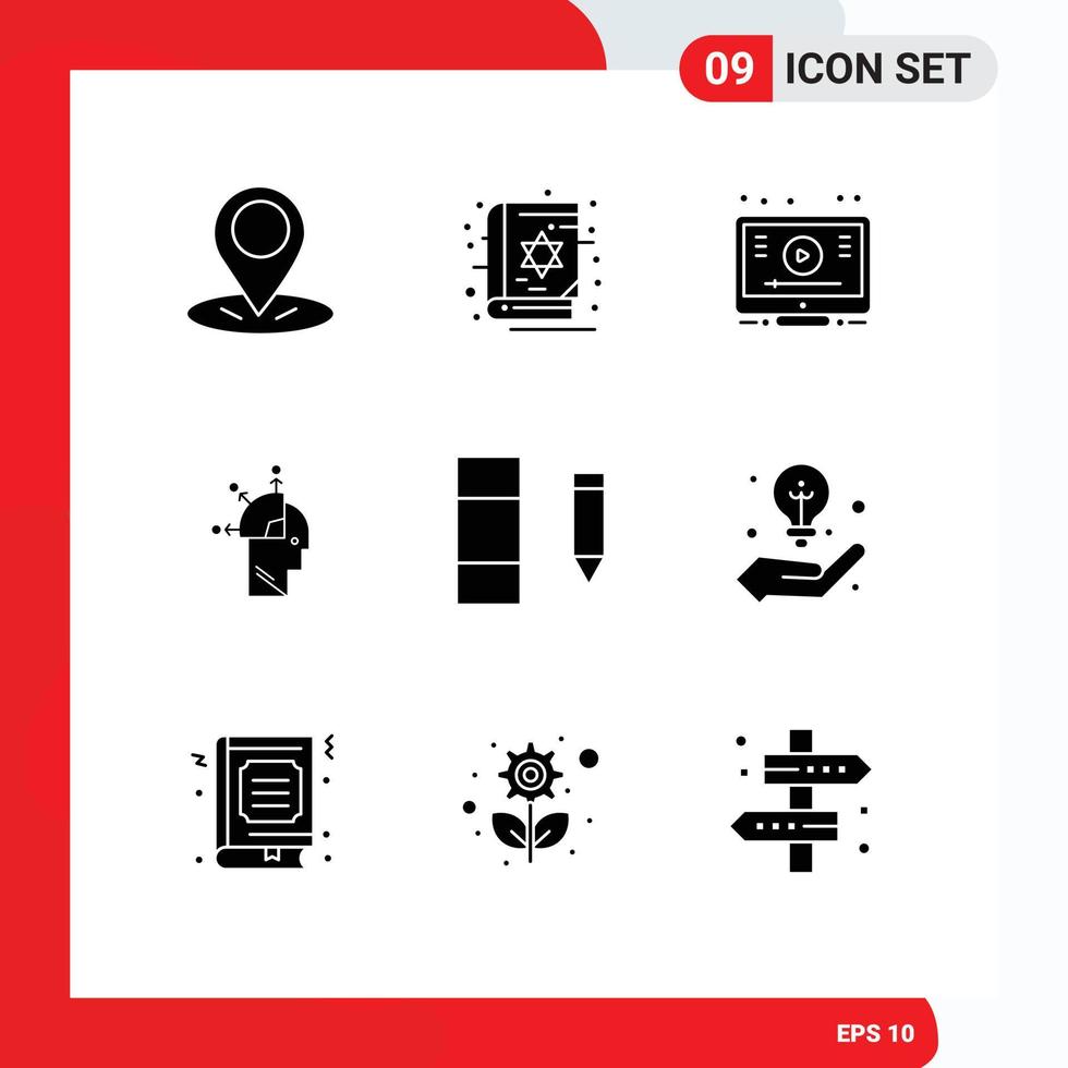 Set of 9 Vector Solid Glyphs on Grid for edit column online art man Editable Vector Design Elements