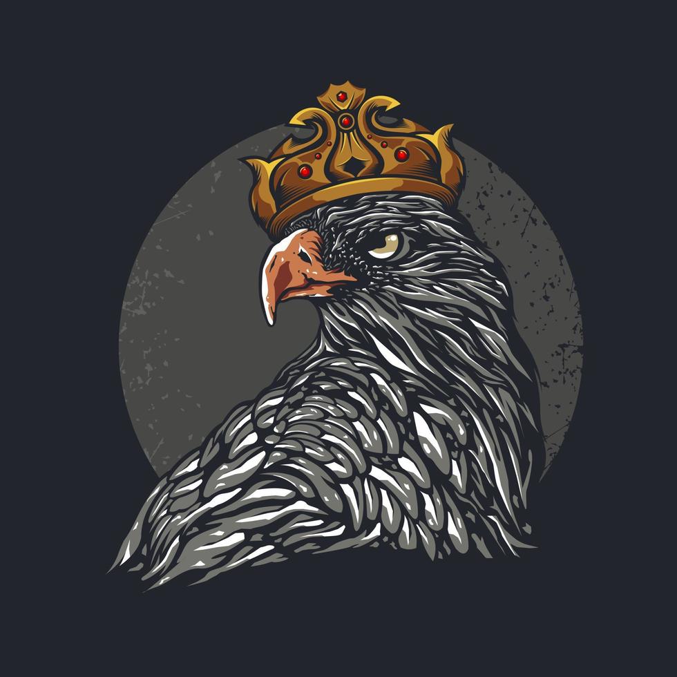 eagle head illustration logo design vector