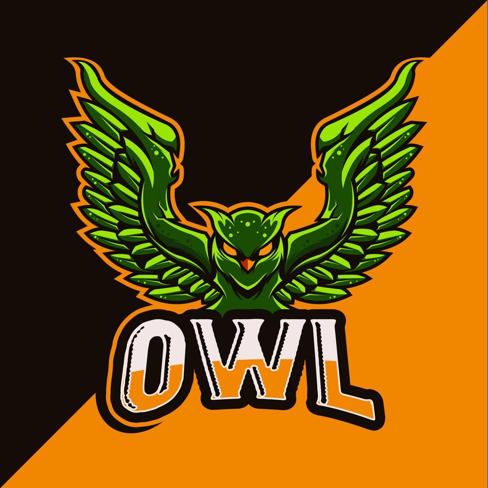Angry owl mascot esport logo vector