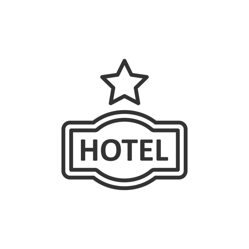 Hotel 1 star sign icon in flat style. Inn vector illustration on white isolated background. Hostel room information business concept.