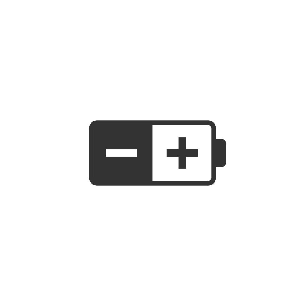 Battery charge icon in flat style. Power level vector illustration on white isolated background. Lithium accumulator business concept.