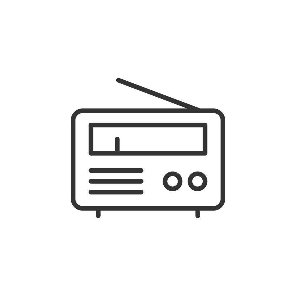 Radio icon in flat style. Fm broadcast vector illustration on white isolated background. Radiocast business concept.