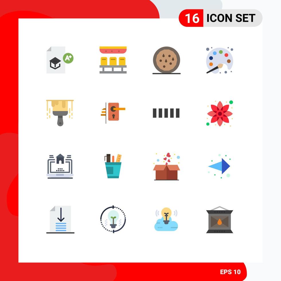 Modern Set of 16 Flat Colors and symbols such as construction learning travel streamline painting Editable Pack of Creative Vector Design Elements