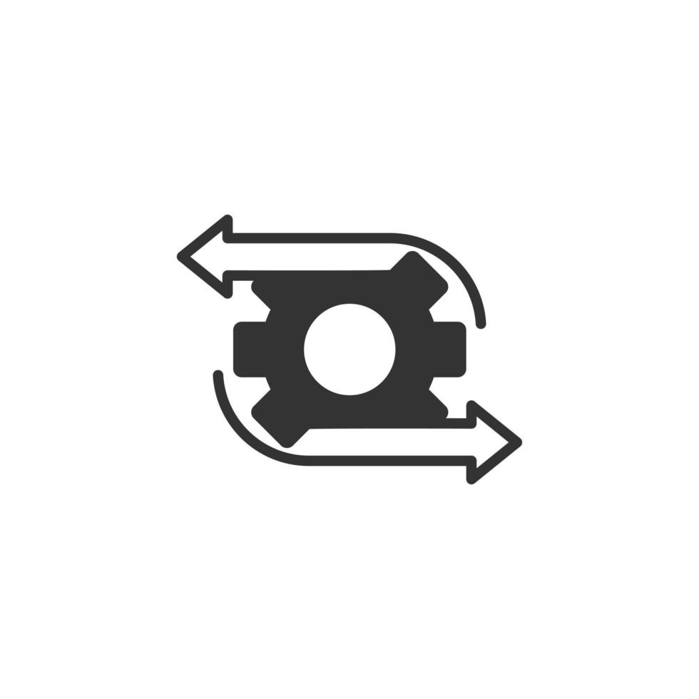 Workflow icon in flat style. Gear effective vector illustration on white isolated background. Process organization business concept.