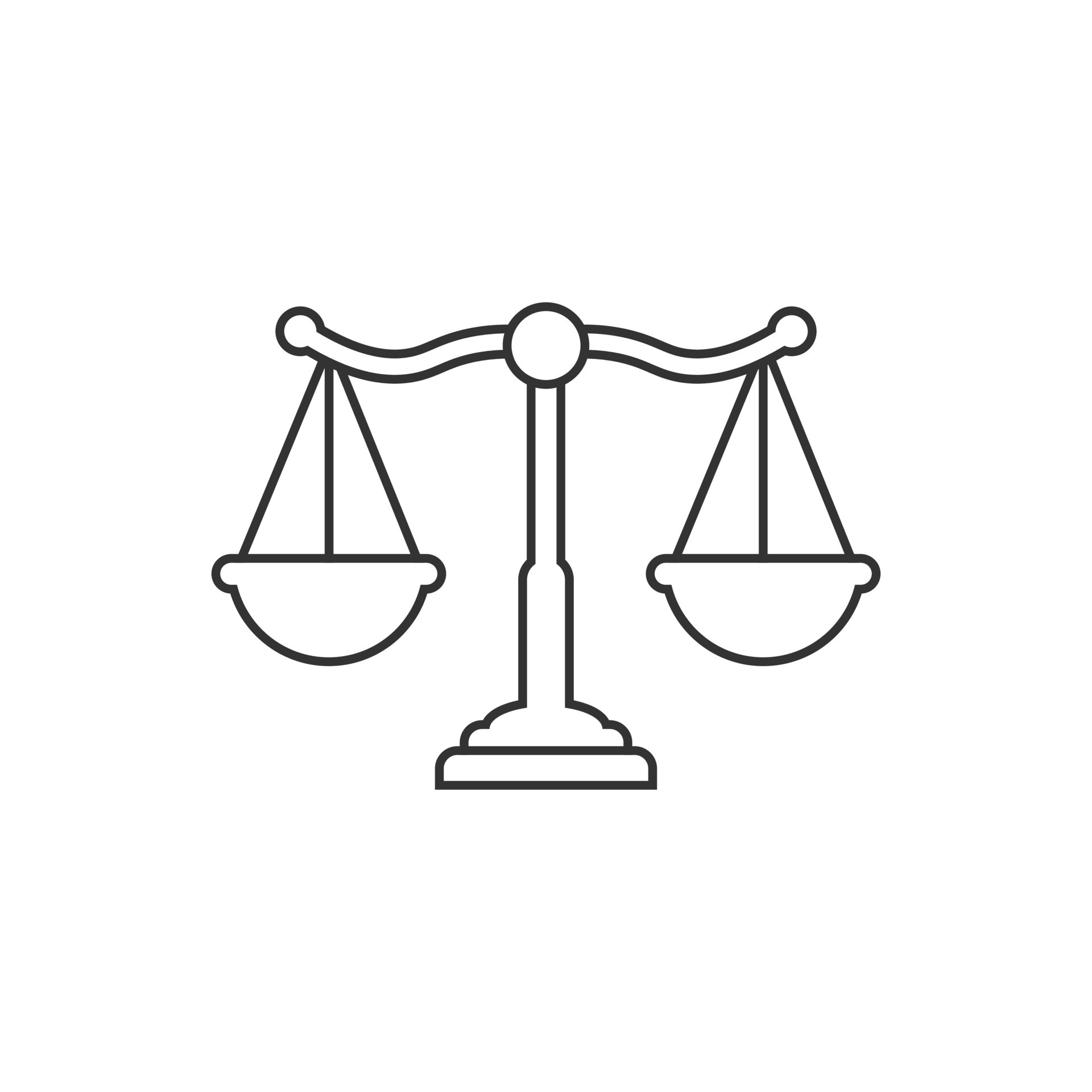 Scales icon in flat style. Libra vector illustration on isolated