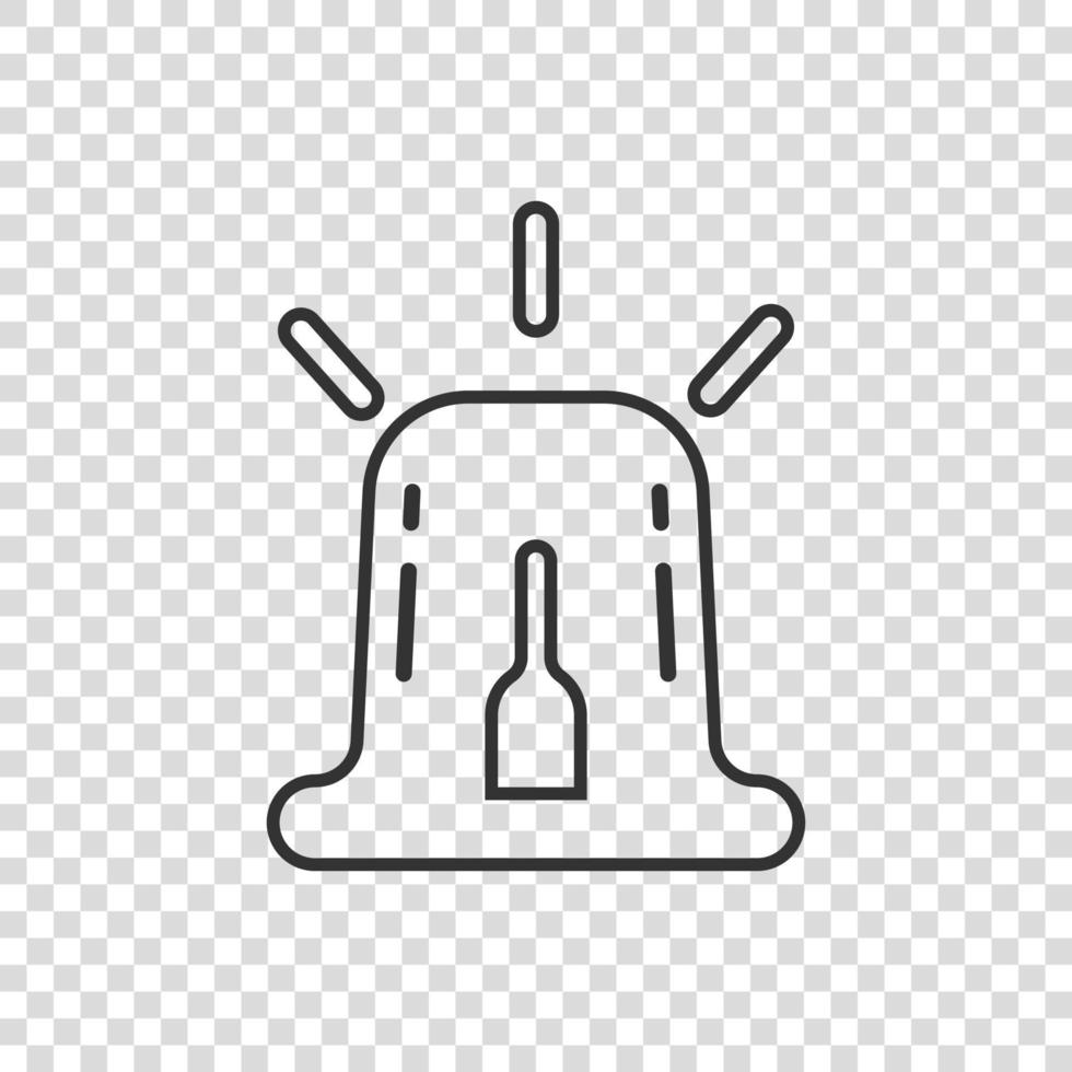 Emergency alarm icon in flat style. Alert lamp vector illustration on isolated background. Police urgency sign business concept.