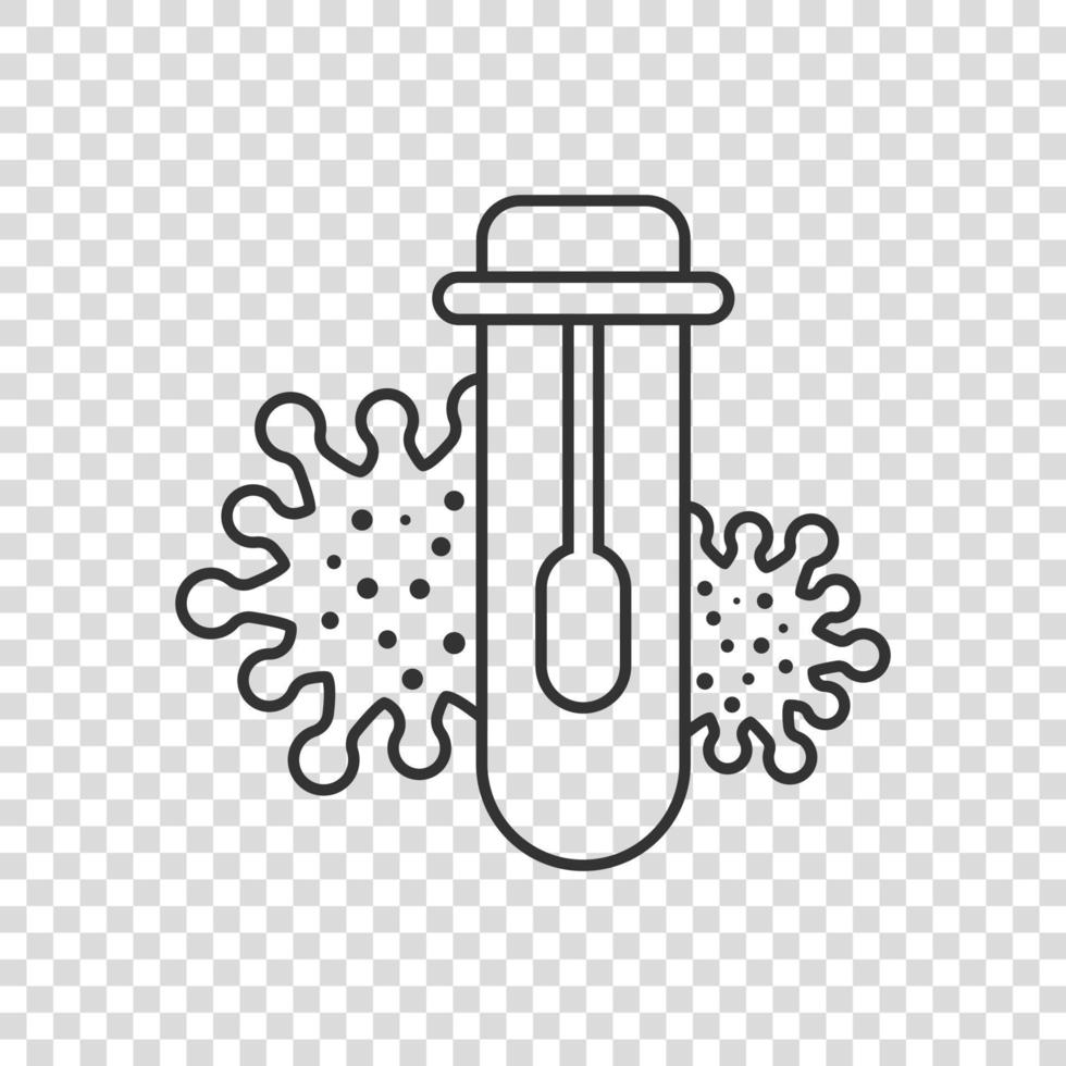 Coronavirus test icon in flat style. covid-19 vector illustration on isolated background. Medical diagnostic sign business concept.