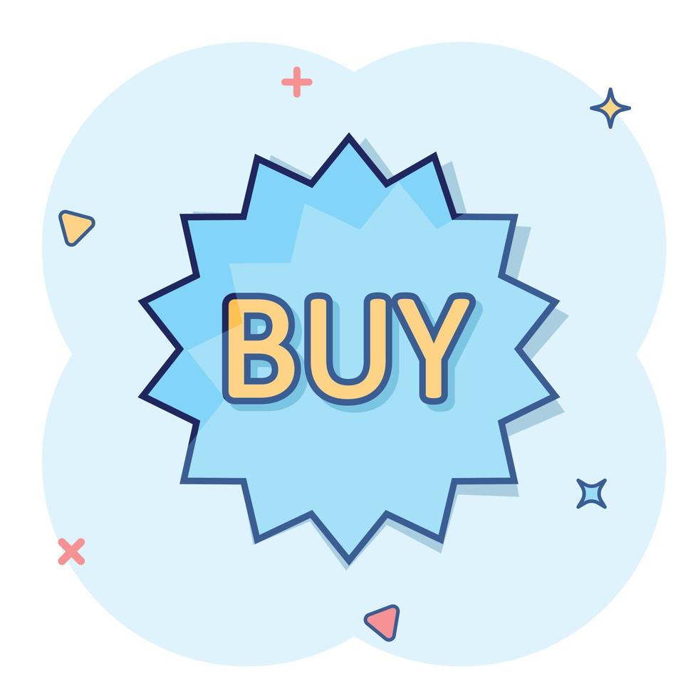 Online shopping star icon in comic style. Buy button cartoon vector illustration on white isolated background. E-commerce splash effect business concept.