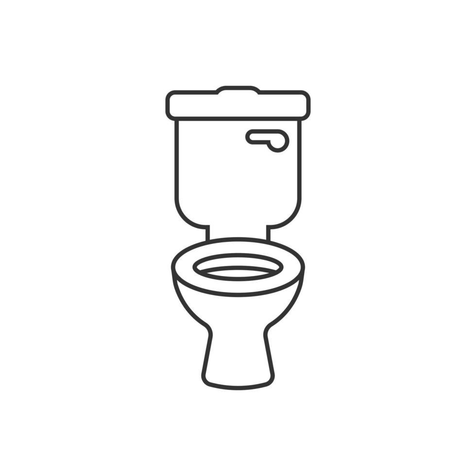 Toilet bowl icon in flat style. Hygiene vector illustration on isolated background. WC restroom sign business concept.