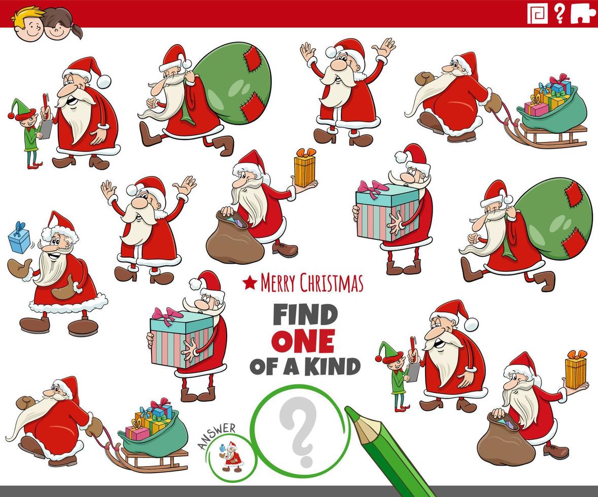 one of a kind task with Santa Clauses characters vector