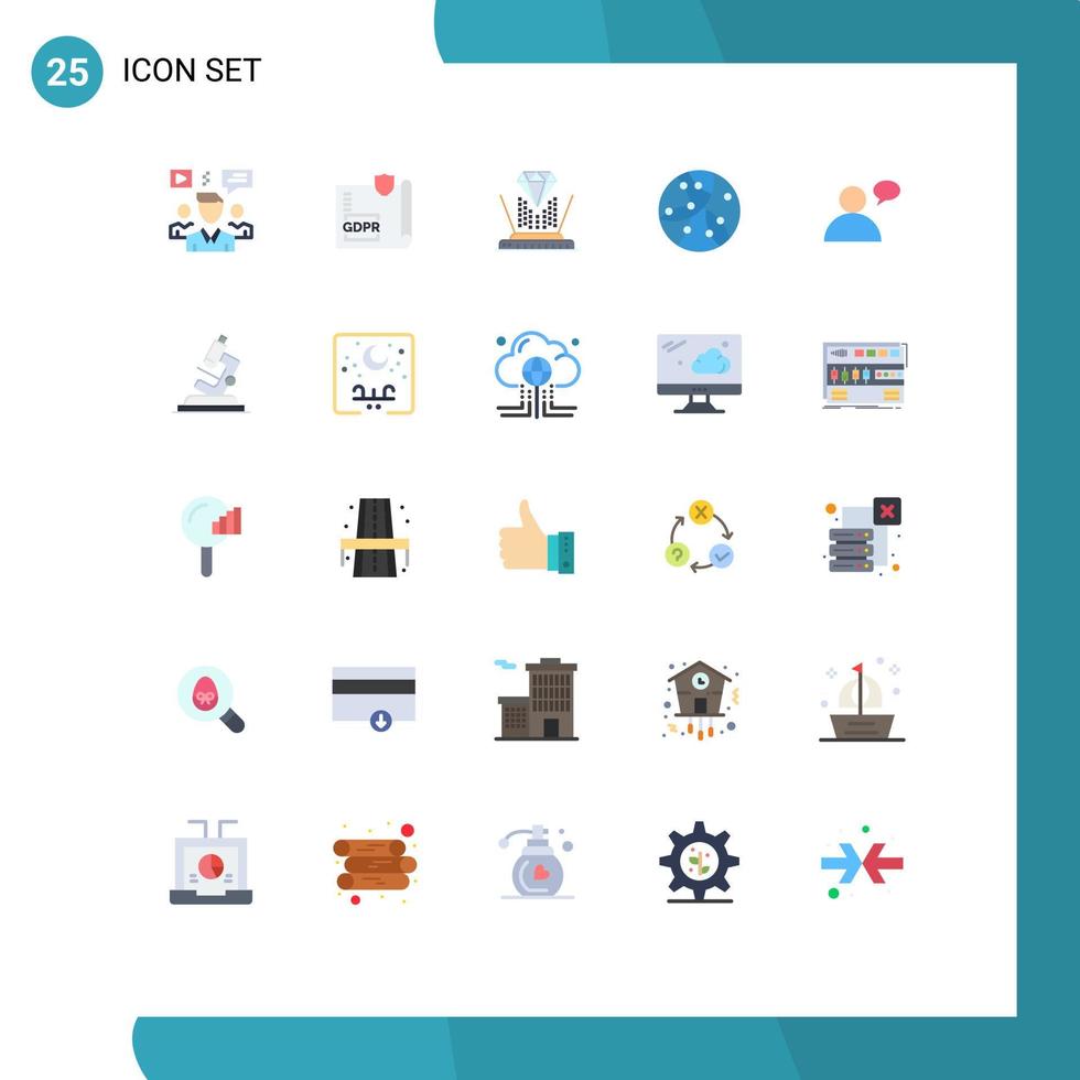 Group of 25 Flat Colors Signs and Symbols for technology internet page global technology Editable Vector Design Elements
