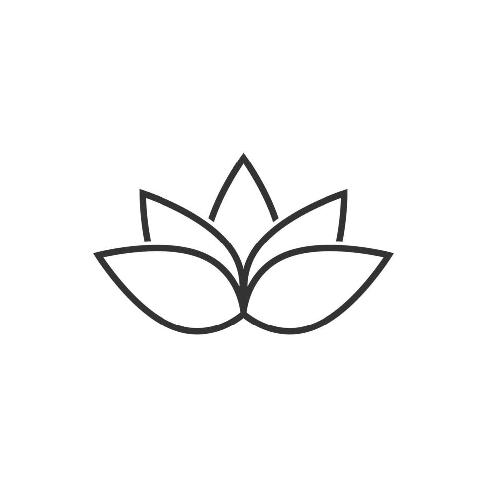 Lotus icon in flat style. Flower leaf vector illustration on white isolated background. Blossom plant business concept.