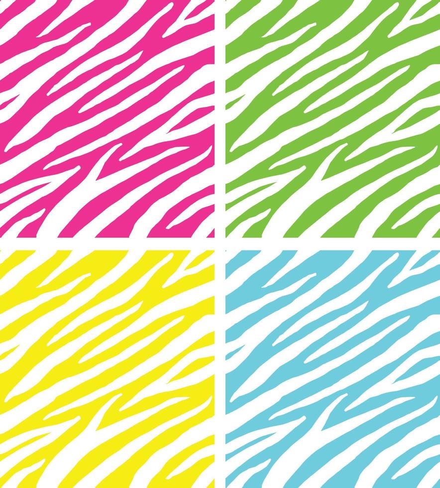 Set of zebra patterns vector