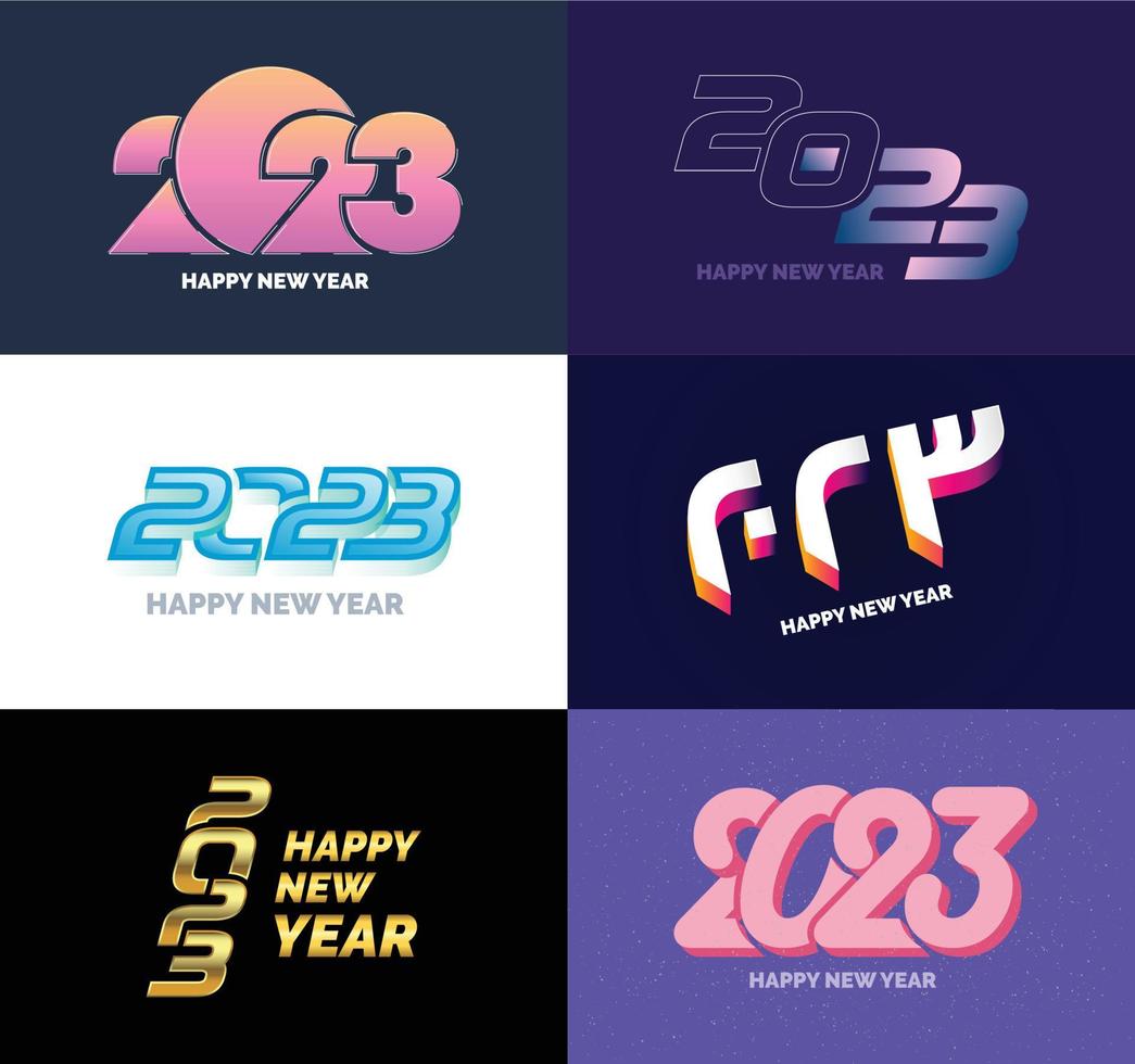Big Set of 2023 Happy New Year logo text design 2023 number design template vector