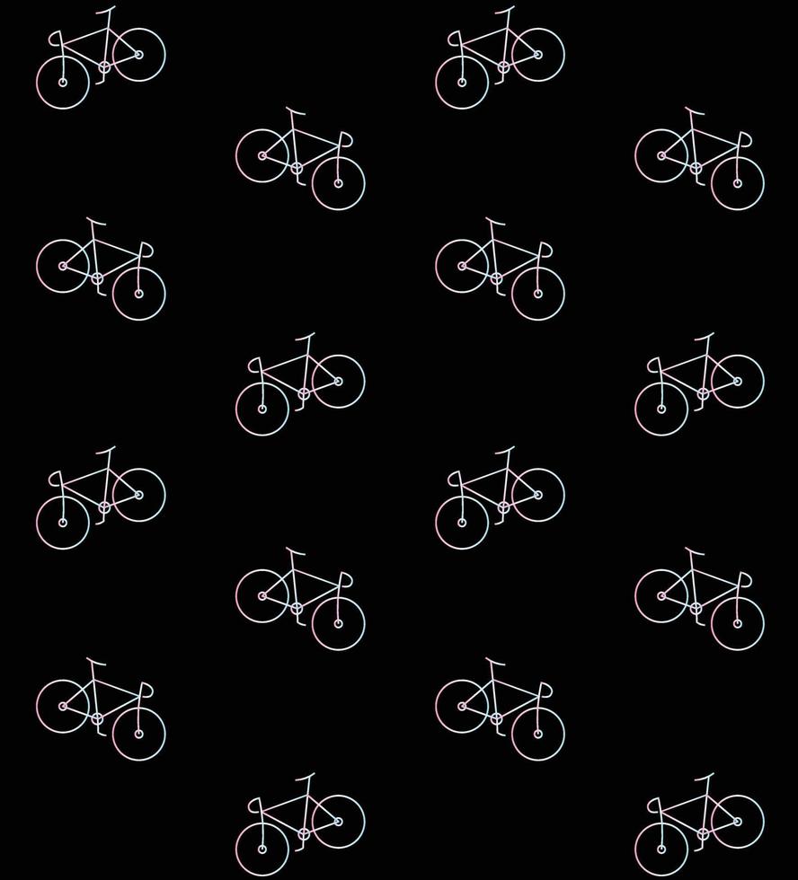 Vector seamless pattern of flat pastel bicycle