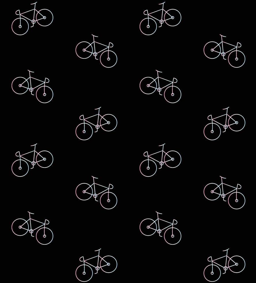 Vector seamless pattern of flat pastel bicycle