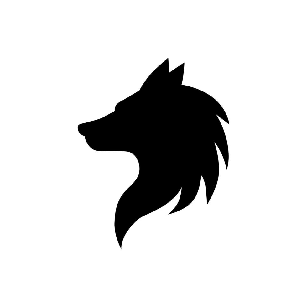 wolf head silhouette vector
