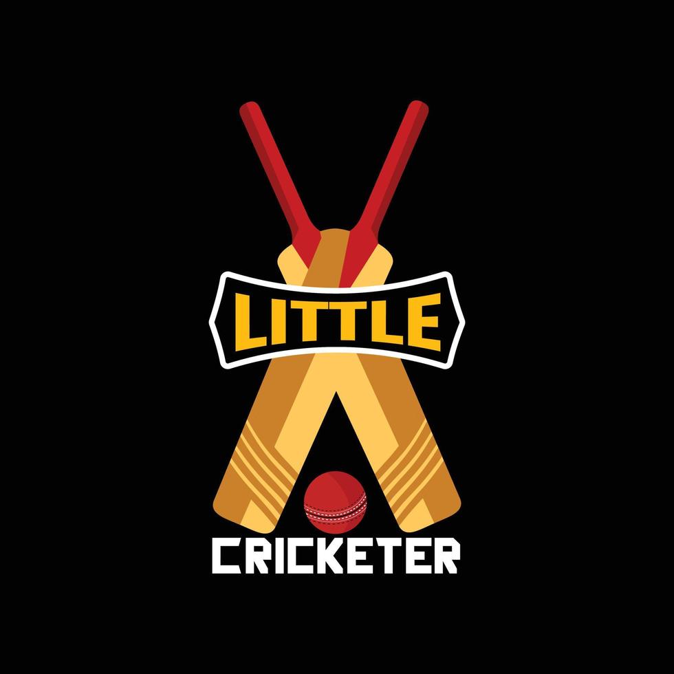 Little Cricketer vector t-shirt design. Cricket t-shirt design. Can be used for Print mugs, sticker designs, greeting cards, posters, bags, and t-shirts.