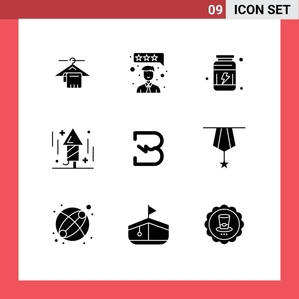 Set of 9 Modern UI Icons Symbols Signs for crypto burst proteins rocket fireworks Editable Vector Design Elements