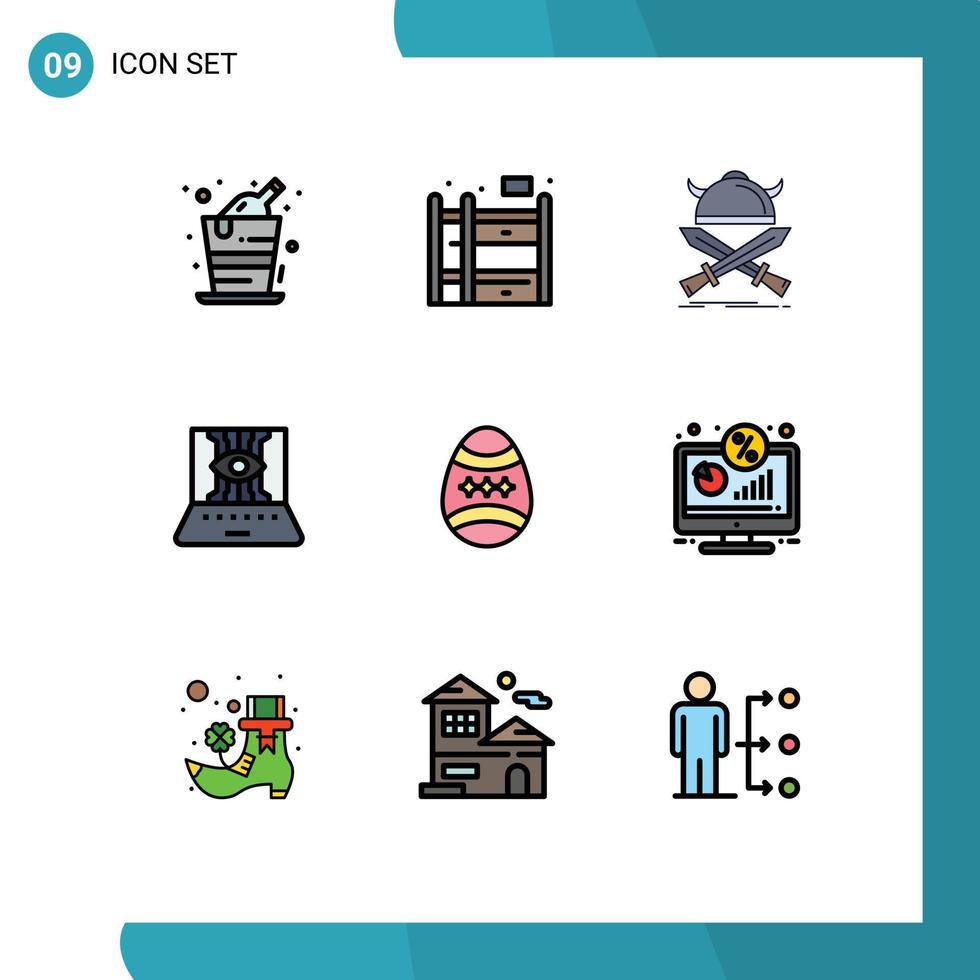 Set of 9 Modern UI Icons Symbols Signs for bird technic emblem engineering applied science Editable Vector Design Elements