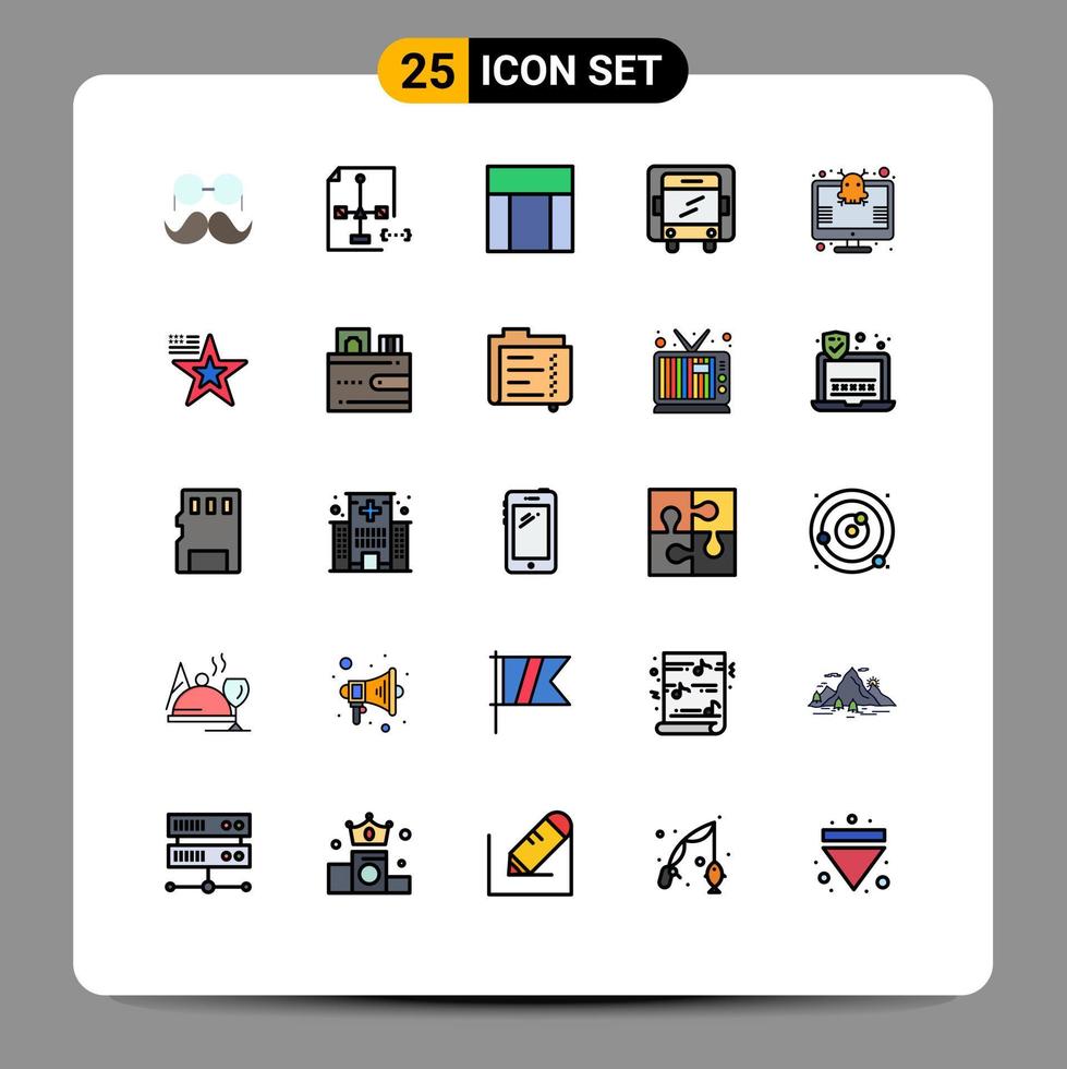 25 Creative Icons Modern Signs and Symbols of protection lorry document delivery website Editable Vector Design Elements