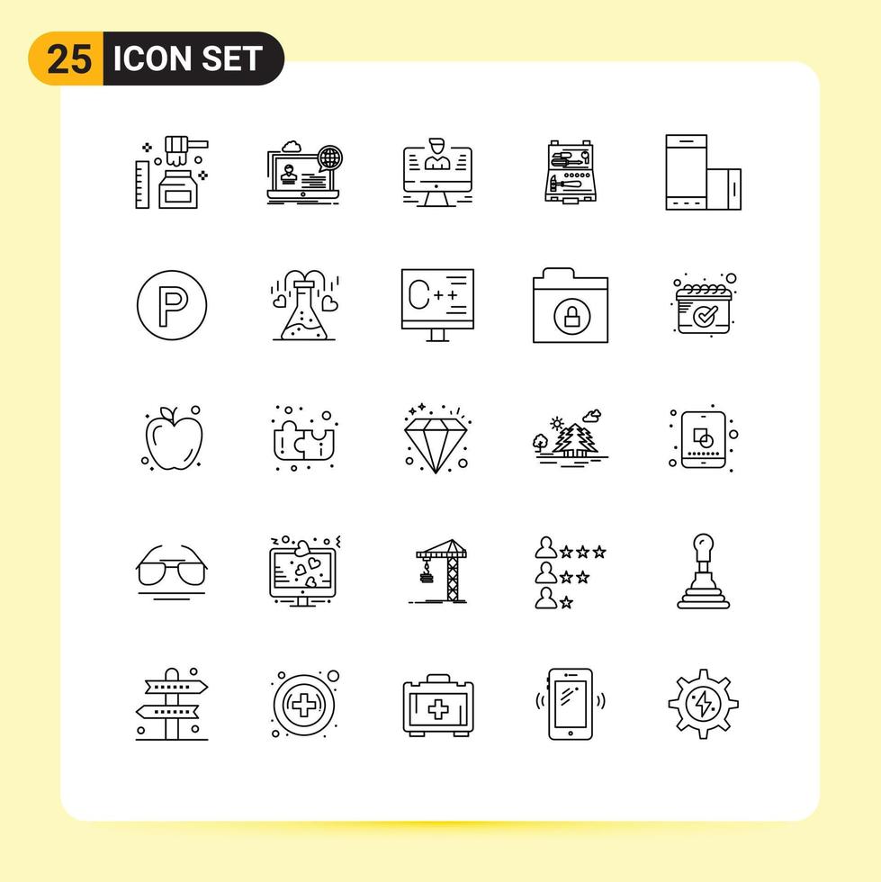 Pictogram Set of 25 Simple Lines of repair building website tools report Editable Vector Design Elements