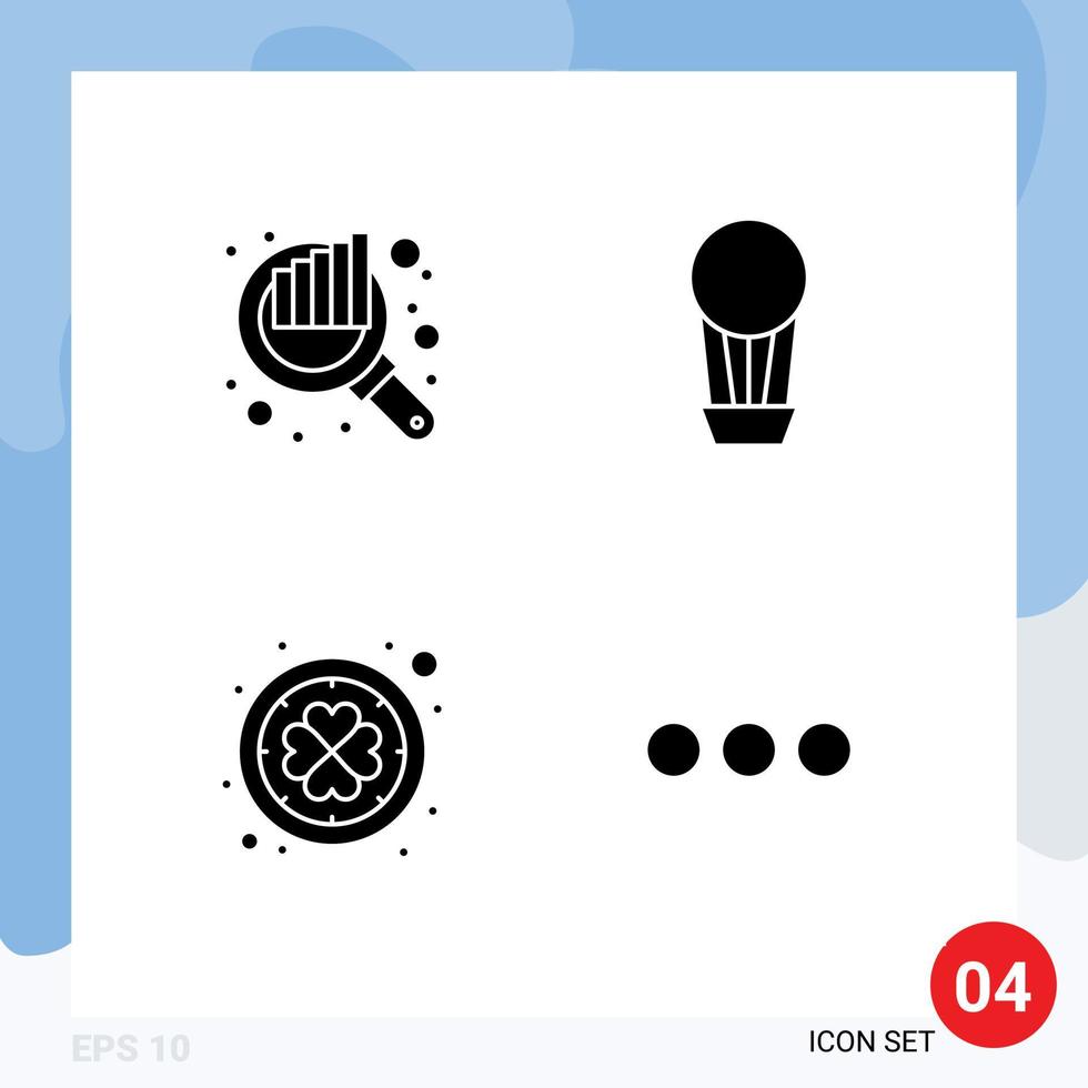User Interface Pack of 4 Basic Solid Glyphs of audit patrick seo hot chat Editable Vector Design Elements
