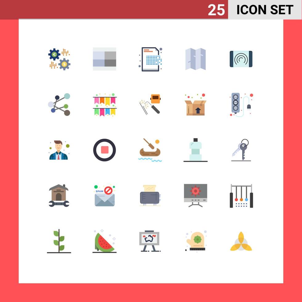 paquete de iconos vectoriales de stock de 25 signos y símbolos de línea para la ilustración del mapa de motivación borrado descifrado elementos de diseño vectorial editables vector