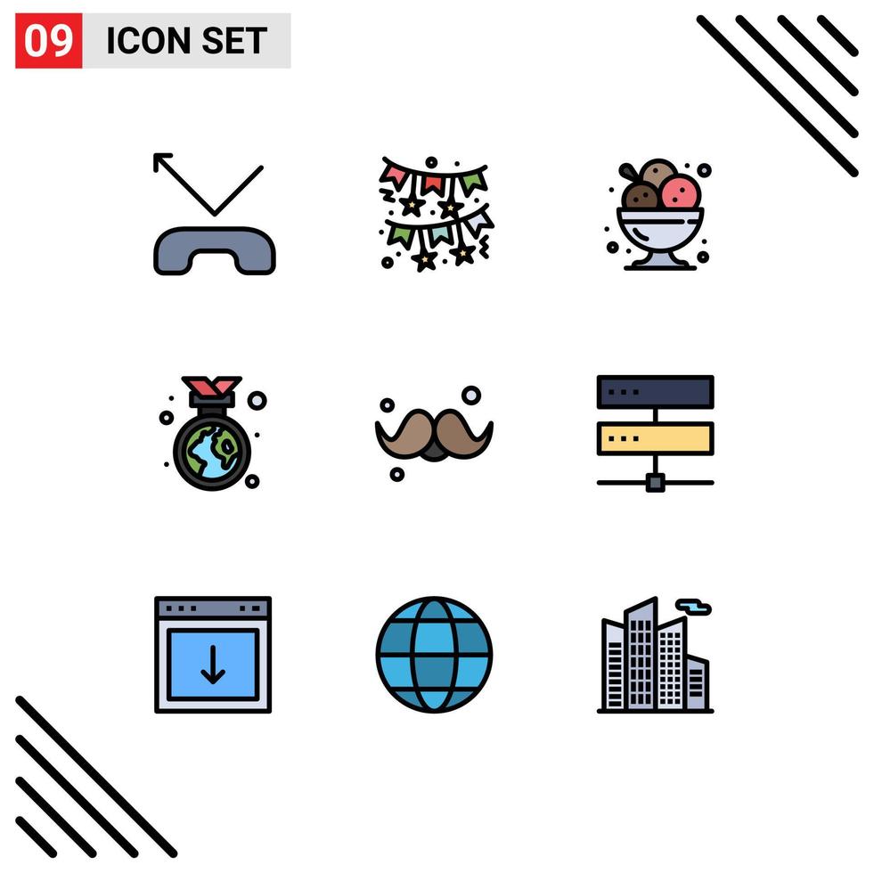9 Creative Icons Modern Signs and Symbols of dad environment dessert ecology badge Editable Vector Design Elements