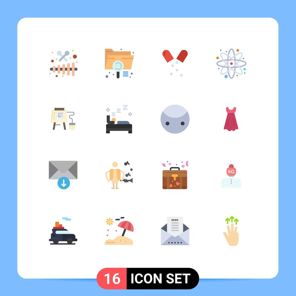 Universal Icon Symbols Group of 16 Modern Flat Colors of mouse education file back to school medical Editable Pack of Creative Vector Design Elements