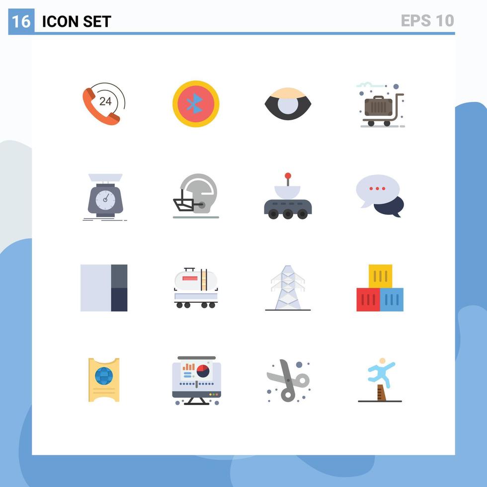 Stock Vector Icon Pack of 16 Line Signs and Symbols for scale implementation face case suitcase Editable Pack of Creative Vector Design Elements