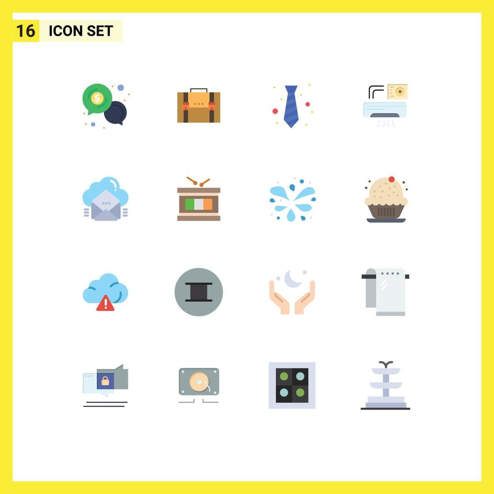 Set of 16 Modern UI Icons Symbols Signs for air fashion documents wear dress Editable Pack of Creative Vector Design Elements