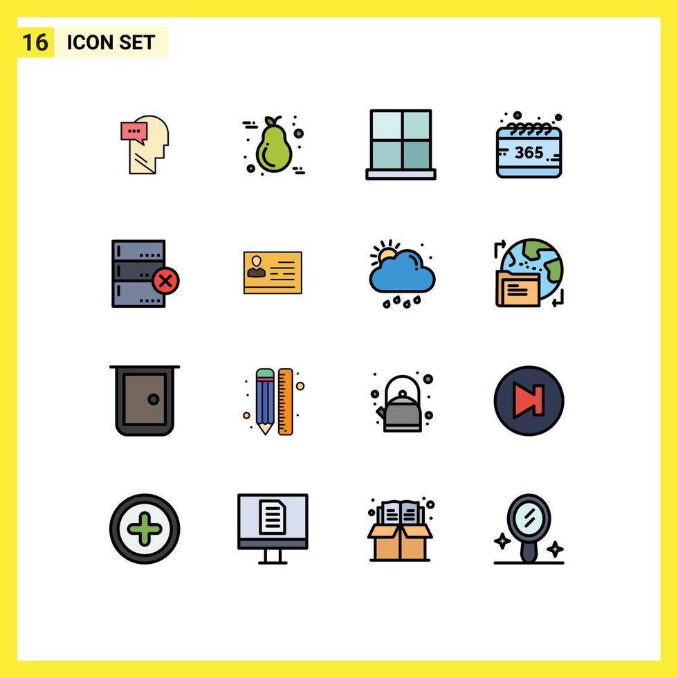 Pictogram Set of 16 Simple Flat Color Filled Lines of year calendar light all home Editable Creative Vector Design Elements