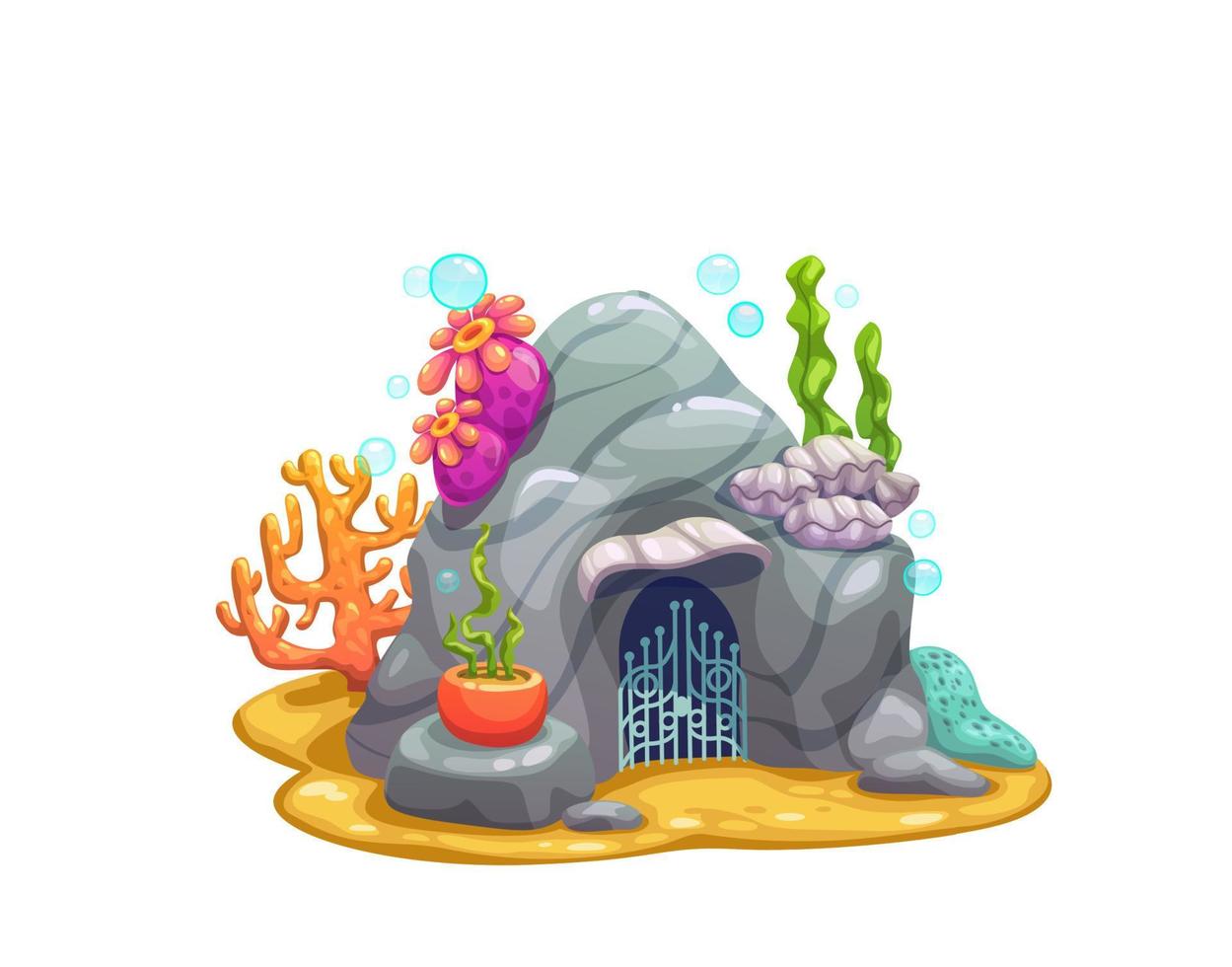 Underwater cave, grotto or mainsail house building vector