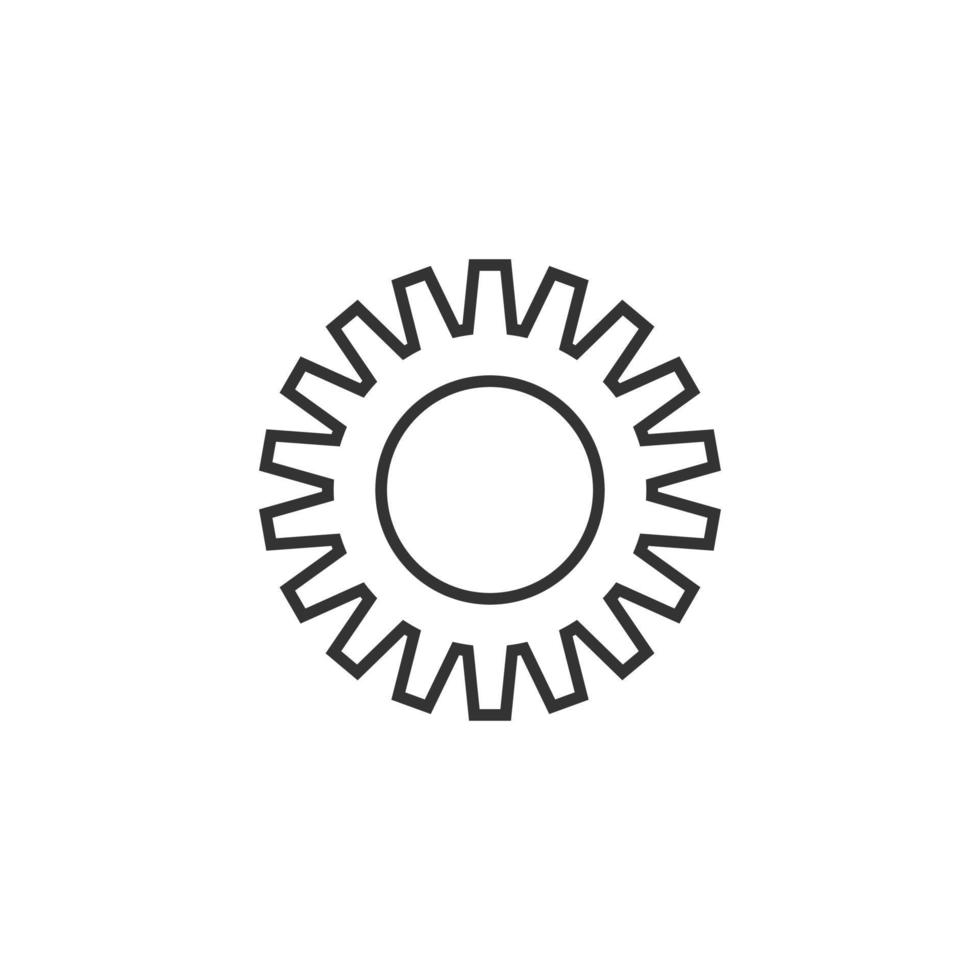 Gear vector icon in flat style. Cog wheel illustration on white isolated background. Gearwheel cogwheel business concept.