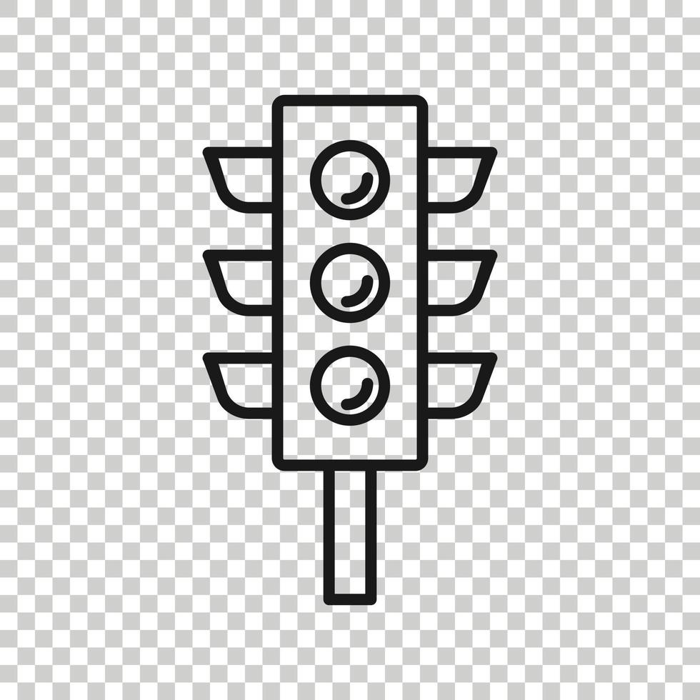 Semaphore icon in flat style. Traffic light vector illustration on white isolated background. Crossroads business concept.