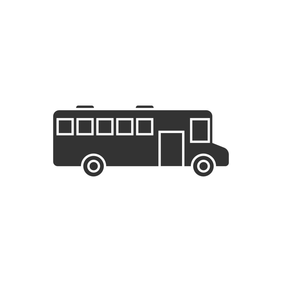 Bus icon in flat style. Coach vector illustration on white isolated background. Autobus vehicle business concept.